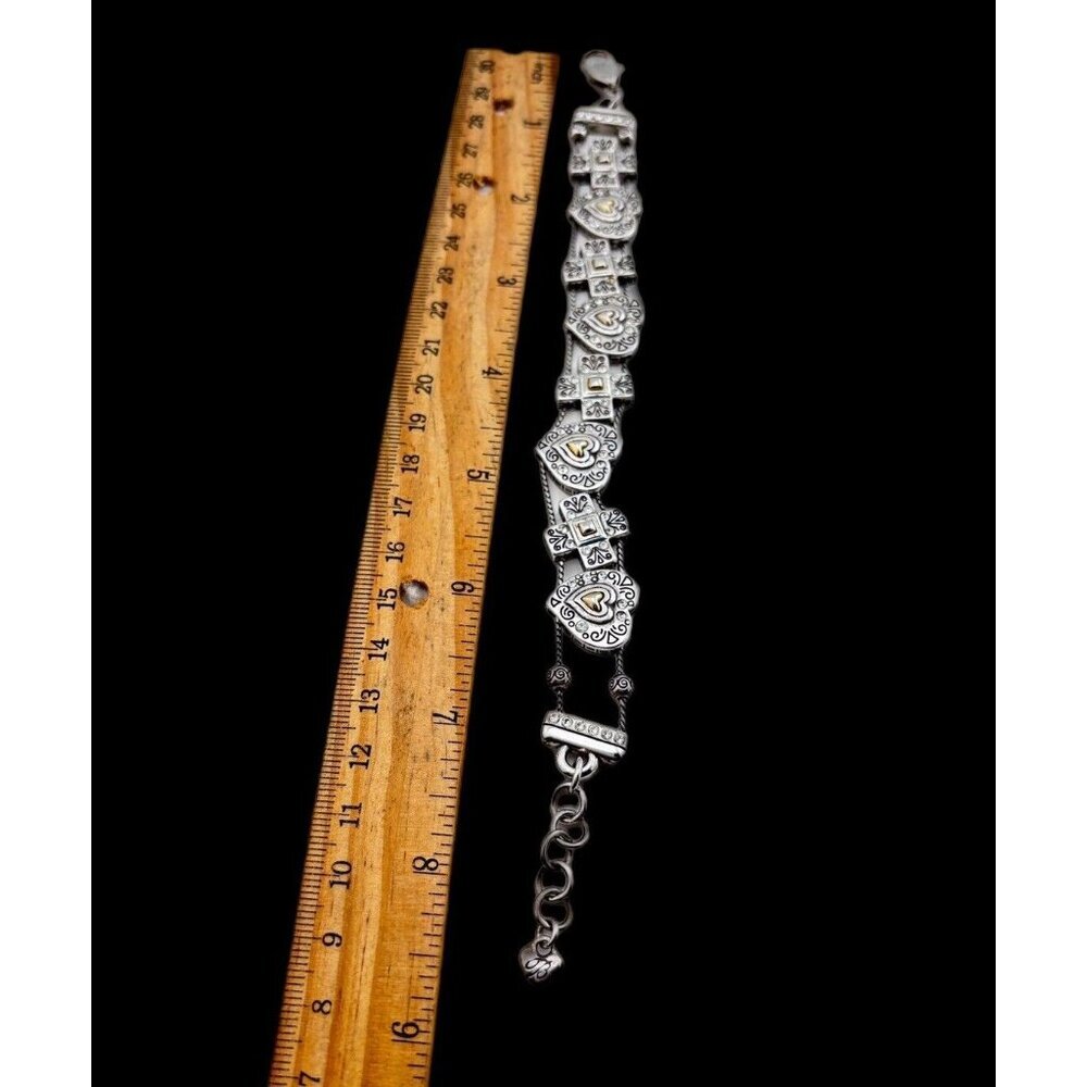 Brighton Silver and Gold Heart & Cross Bracelet - Picture 5 of 8